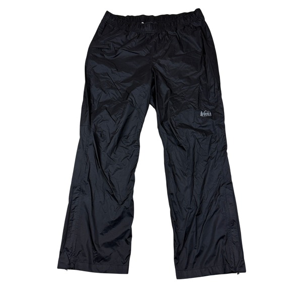 REI COOP Pants Mens L Black Waterproof Rain Windbreaker Lightweight Outdoor EUC - Picture 1 of 10